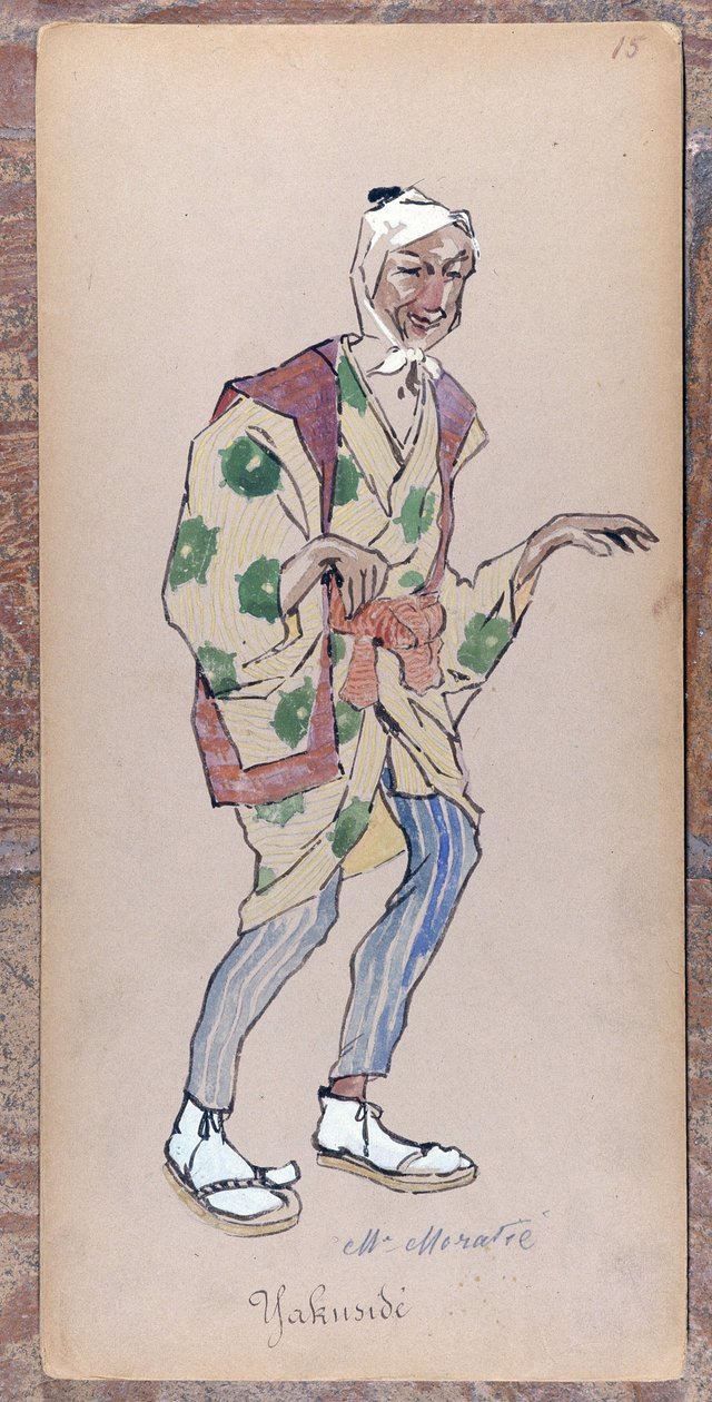 Fato de Yakuside para a criação de Madame Butterfly de Giacomo Puccini em 1904, coleção do Museo della Scala de Milão. de Unknown artist