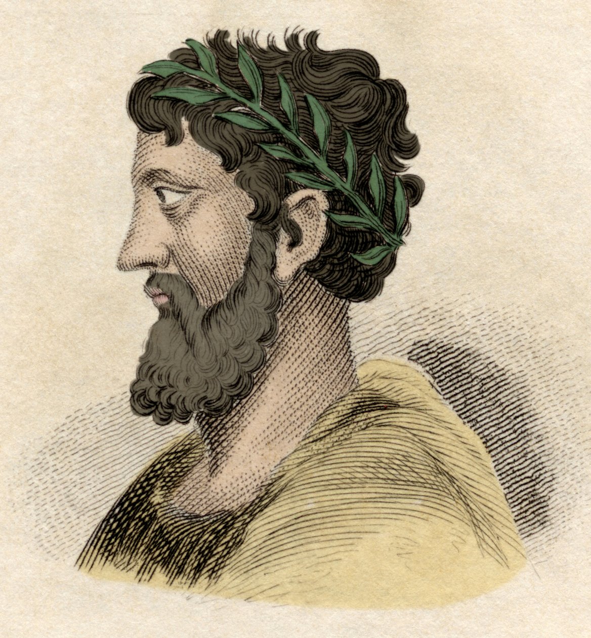 Zaleucus (ou Zaleucos Zaleuco di Locri) filósofo grego e legislador dos Locreanos (povo da Itália), vivendo no século VII a.C. Gravura do século XIX. de Unknown artist