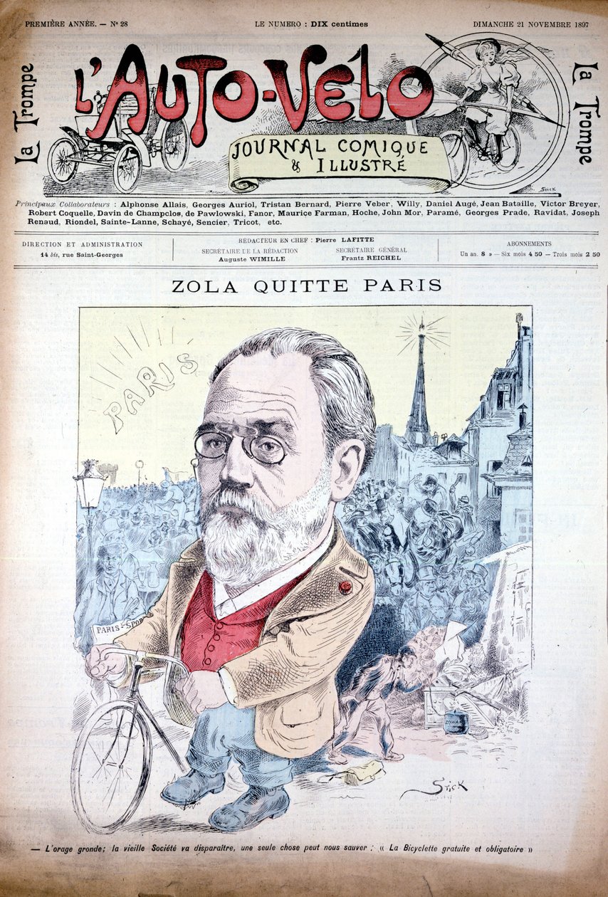 Zola deixa Paris de bicicleta - em "l