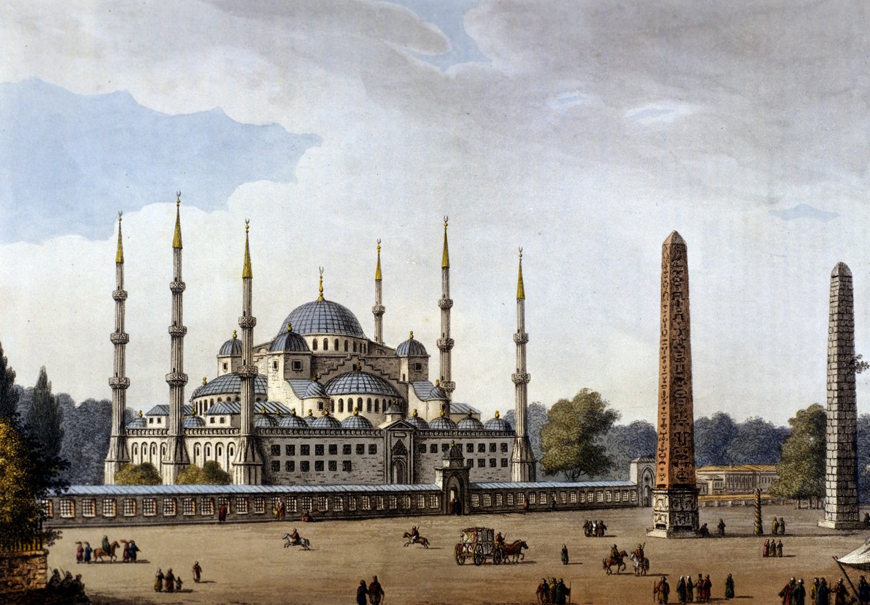...gente fina. Mosquee de Santa Sofia (Hagia Sophia). Gravura do final do século XIX. de Unknown artist