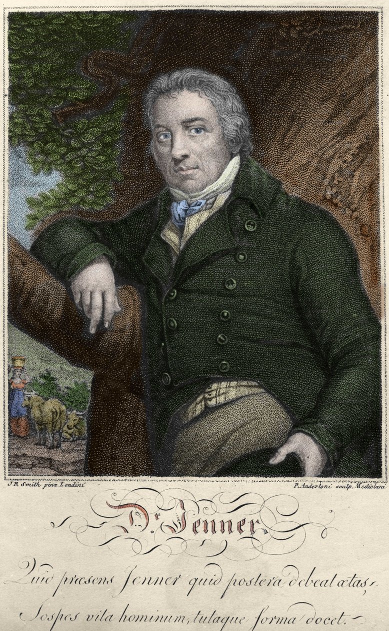 retrato de Edward Jenner (1749-1823), médico inglês, descobridor da imunidade contra a varíola. de Unknown artist