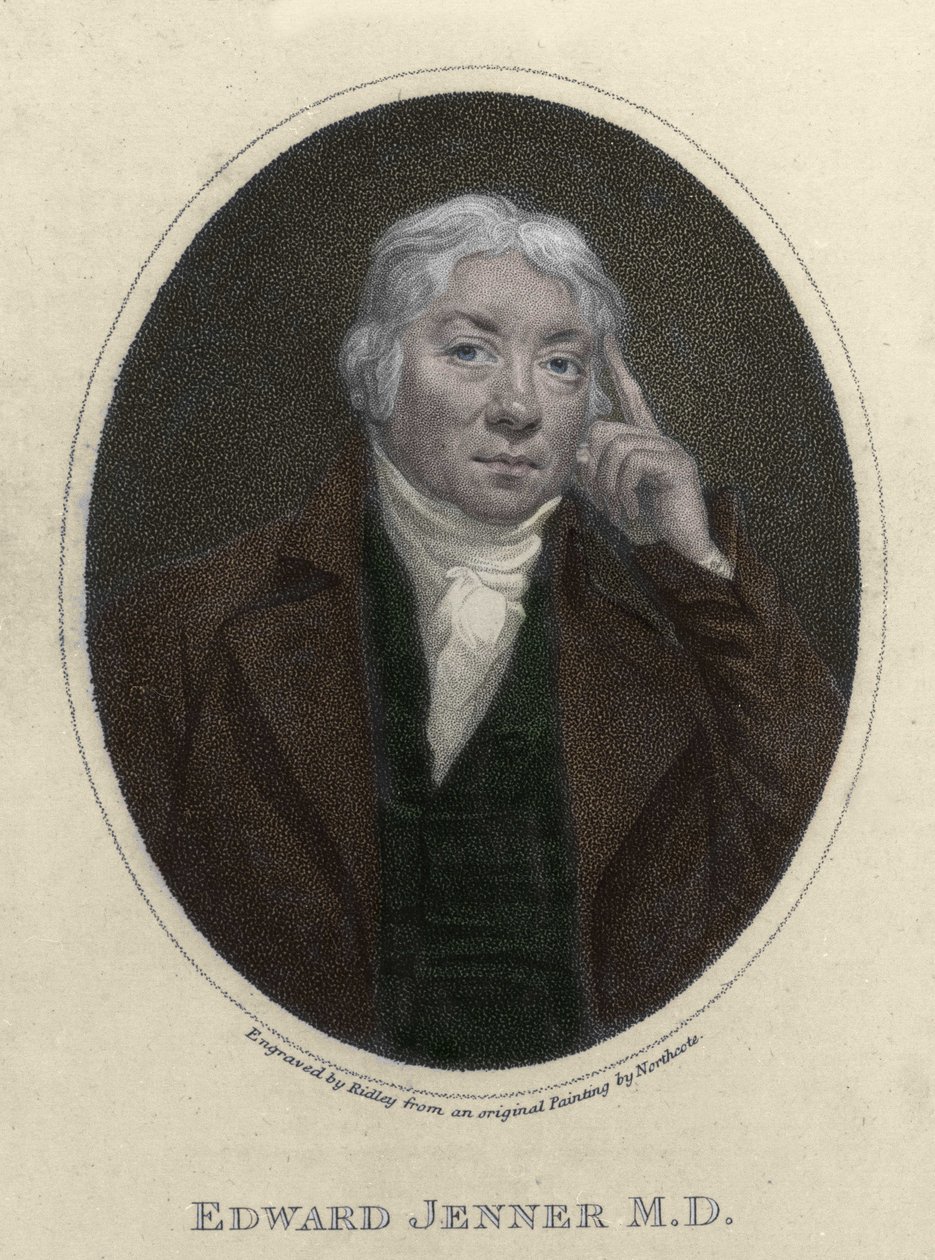 retrato de Edward Jenner (1749-1823), médico inglês, descobridor da imunidade contra a varíola. de Unknown artist