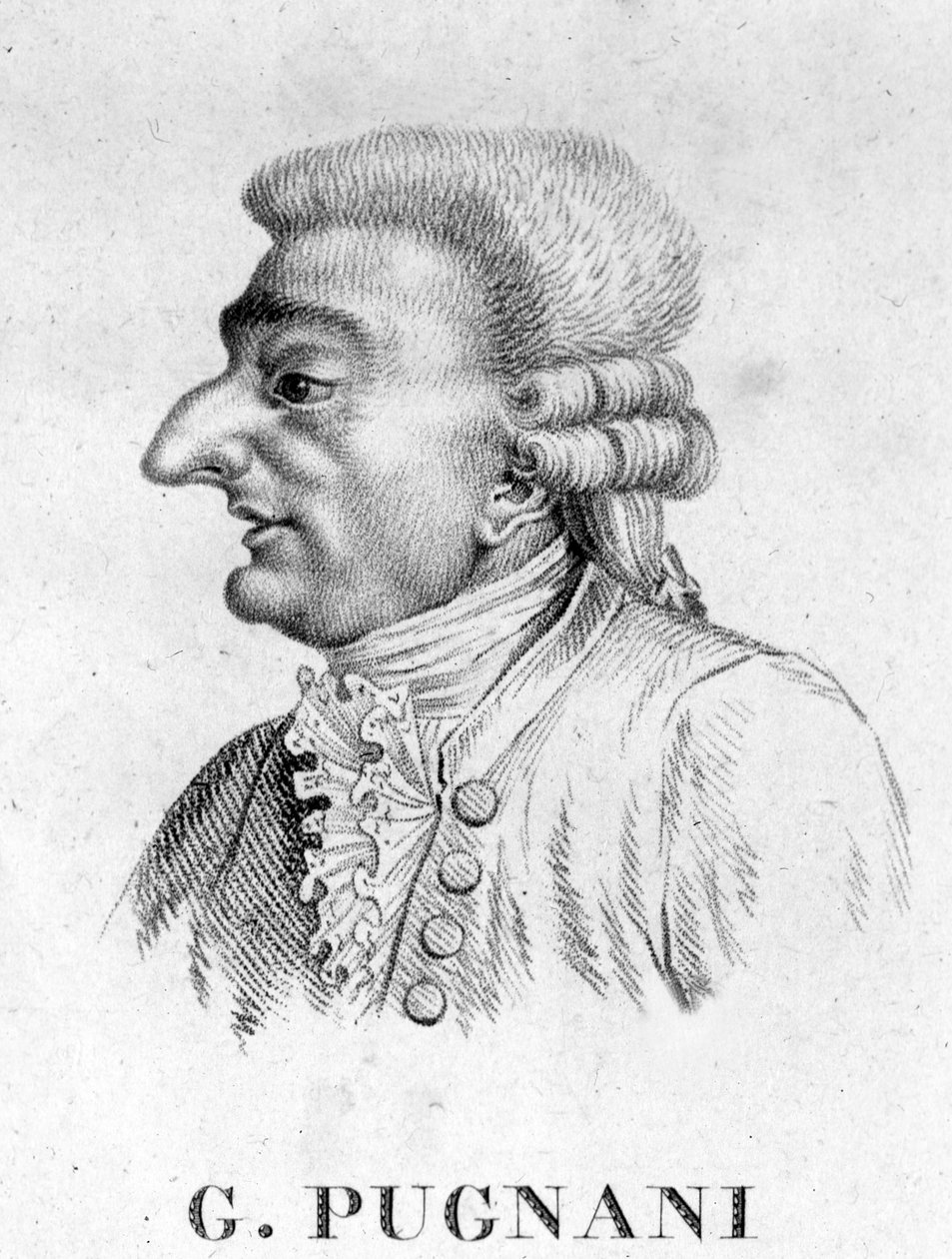 retrato de Gaetano Pugnani.violinista e compositor italiano (b em Turim de Unknown artist