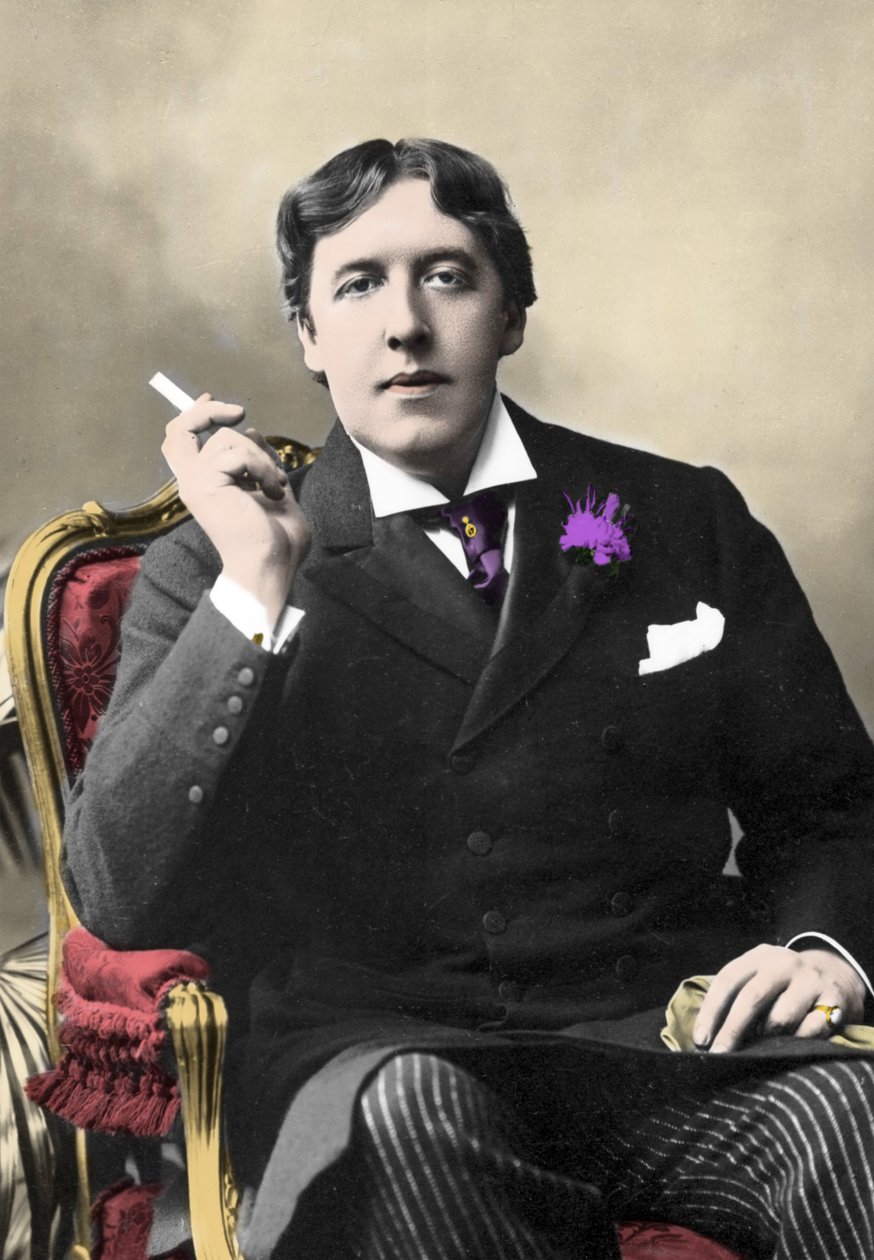 retrato do escritor Oscar Wilde. Fotografia do século XIX de Unknown artist