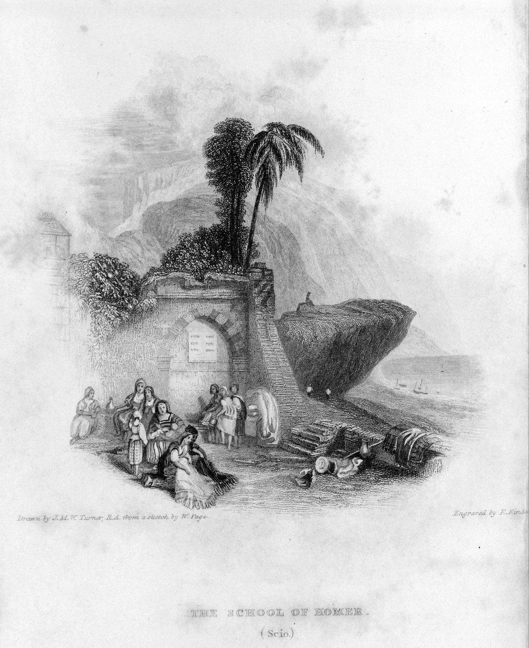 a Escola de Homero, na ilha grega de Chios. de Unknown artist