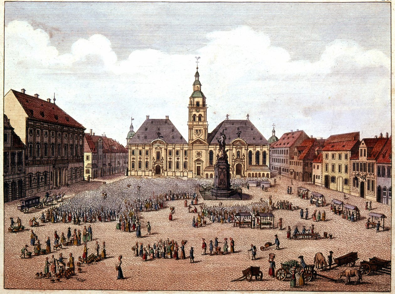 a praça pública da cidade de Mannheim (Alemanha). de Unknown artist