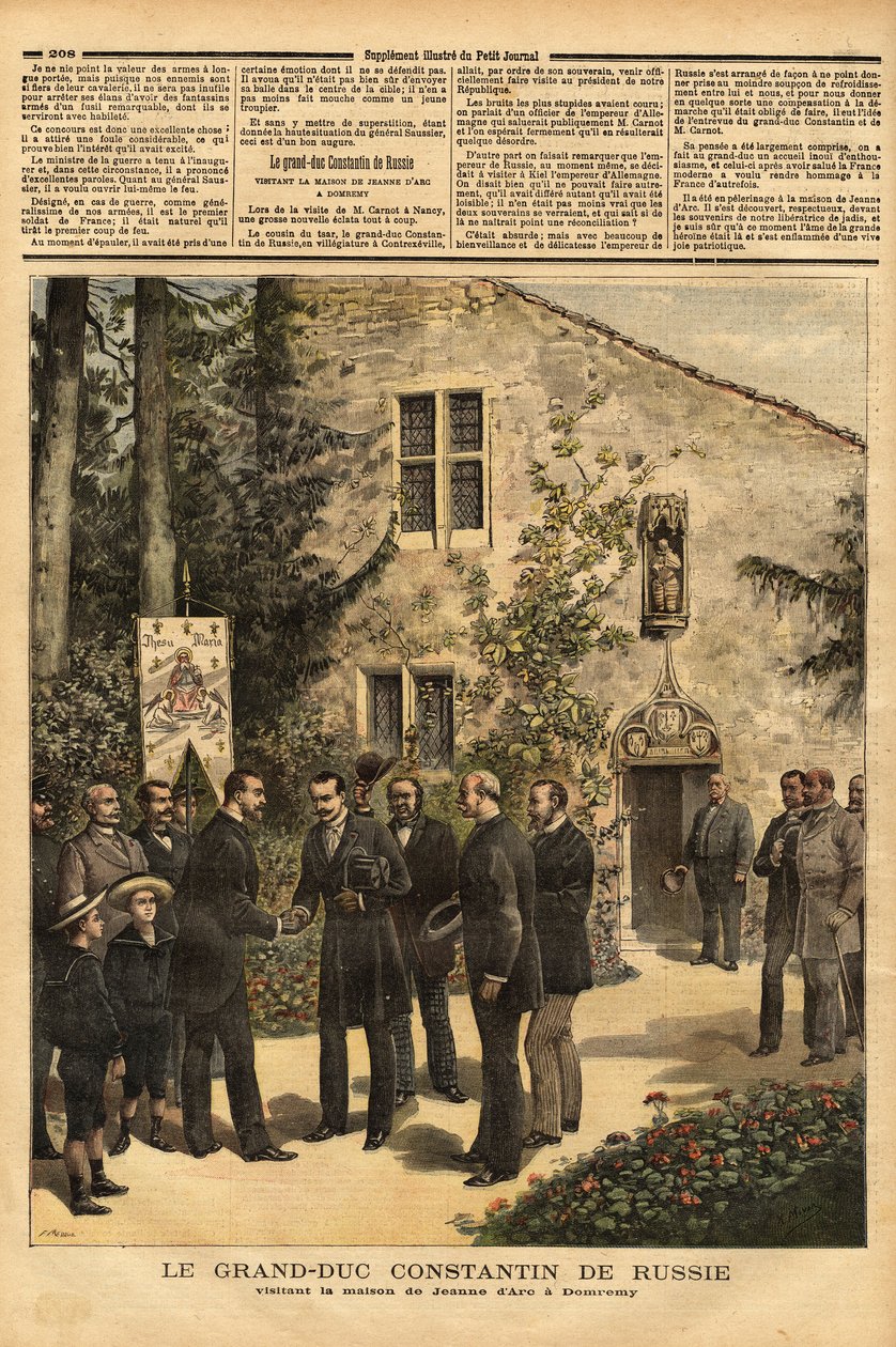 a visita de Constantino Nicolaevich Romanov (1827-1892) Grão-Duque da Rússia e primo do czar Alexandre III (1845-1894), à casa de Joana d