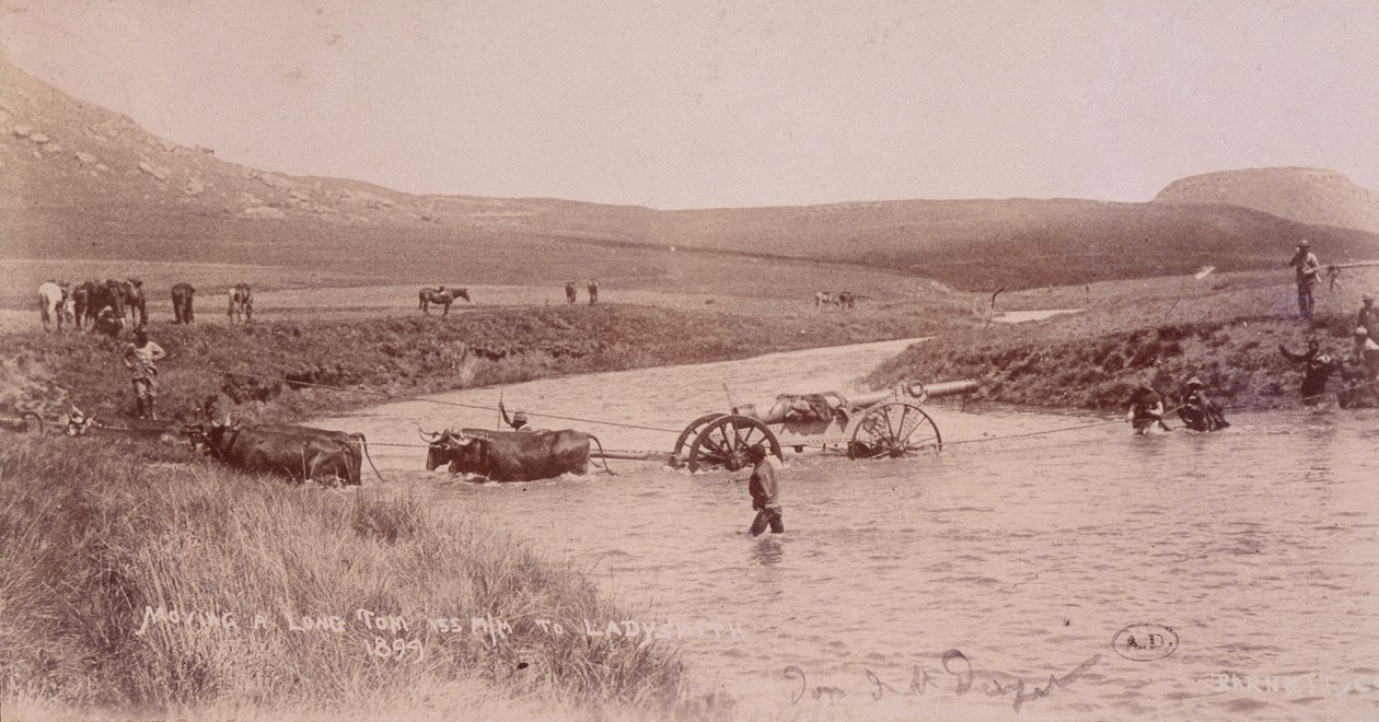 Canon a atravessar um rio durante a guerra dos bôeres de Unknown photographer