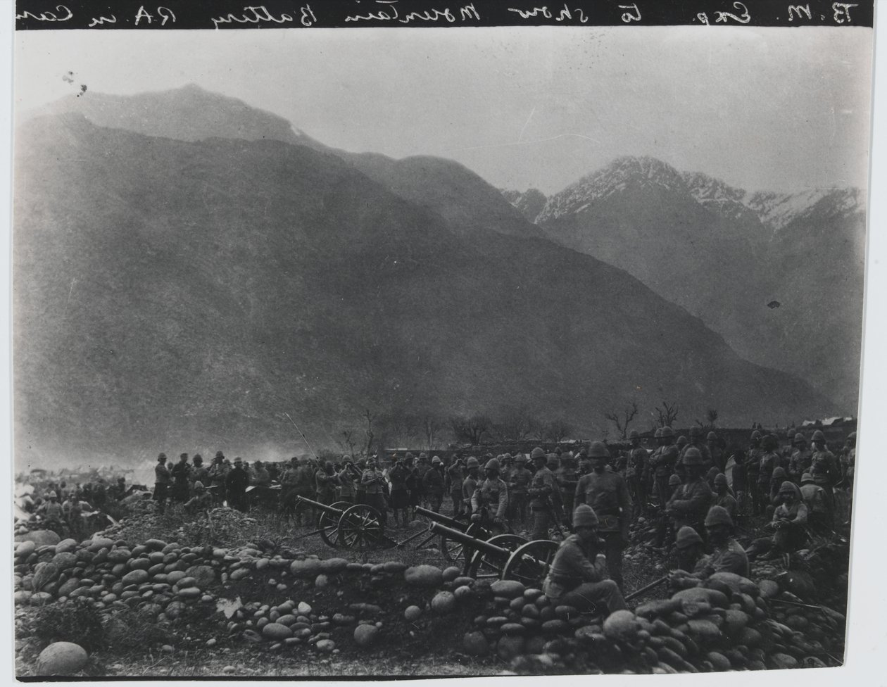  Cease Firing , No. 1 British Mountain Battery, Black Mountain Expedition, 1891 de Unknown photographer
