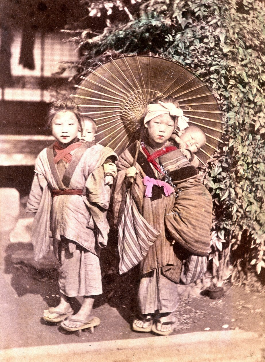 Crianças no Japão, final do século XIX - Arquivos de Missões Estrangeiras de Unknown photographer