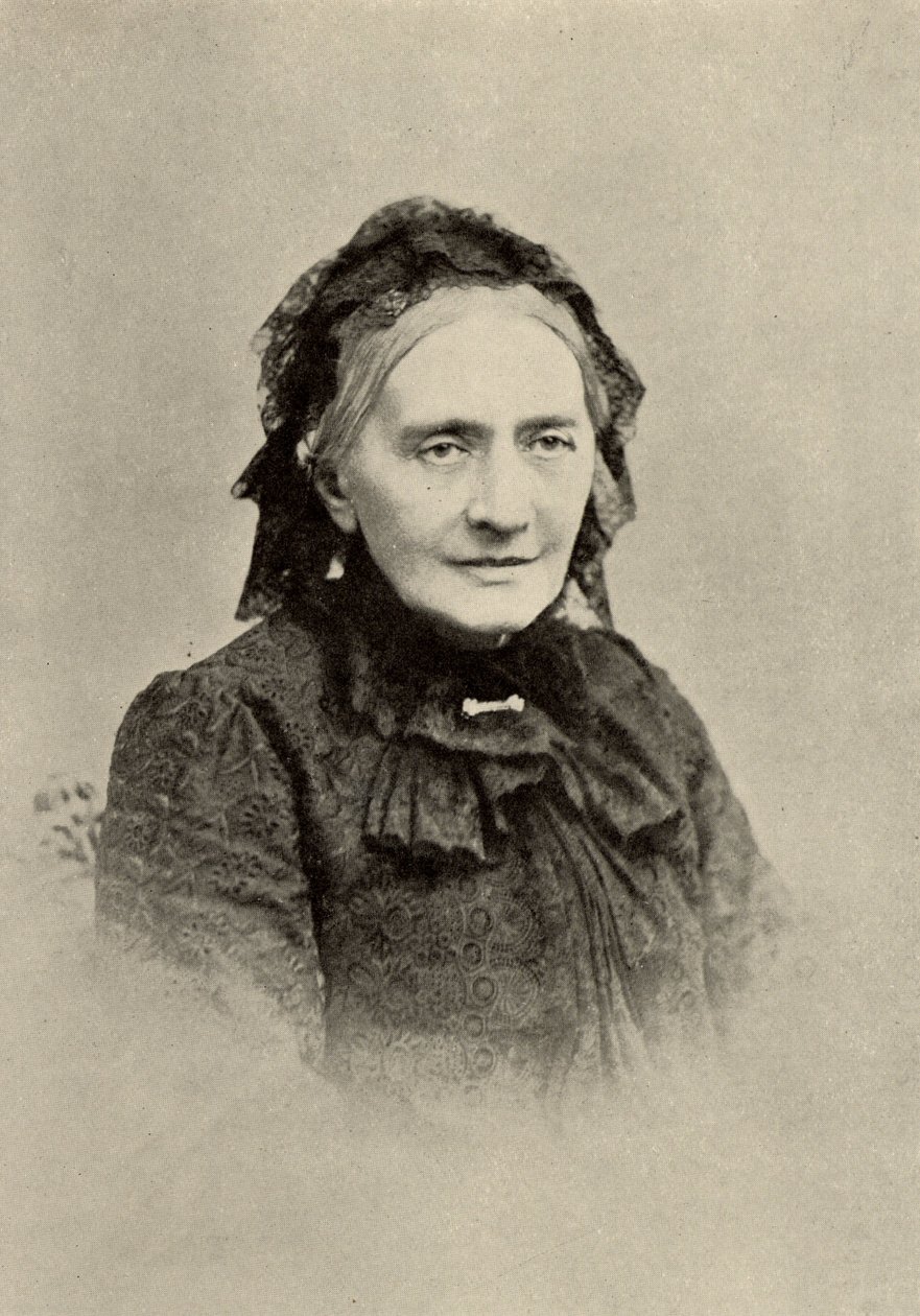 Clara Schumann (nascida Clara Wieck - 1819-1896) pianista alemã em idade avançada (gravura) de Unknown photographer