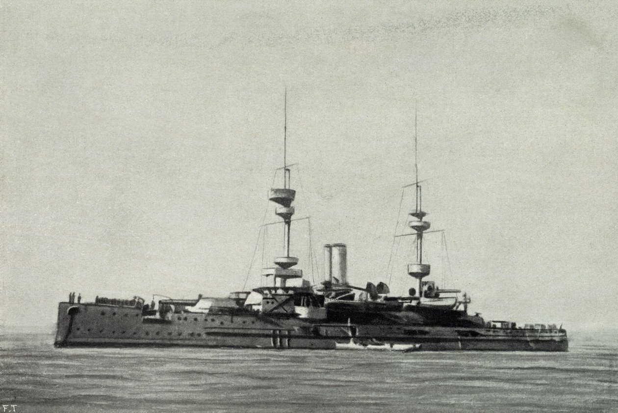 Navio de guerra inglês Ocean, afundado durante a Batalha dos Dardanelos em 18 de março de Unknown photographer
