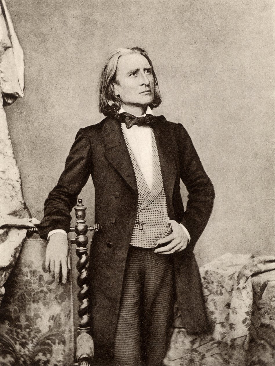 Franz (Ferencz) Liszt (1811-1886) Pianista e compositor húngaro (fotografia a preto e branco) de Unknown photographer