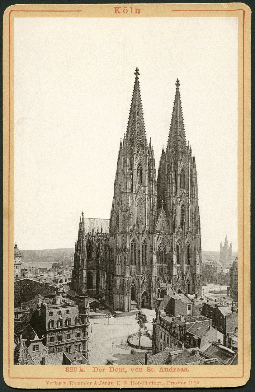 Alemanha, Renânia do Norte-Vestefália, Colónia, catedral, publicado por Roemmler e Jonas, Dresden de Unknown photographer