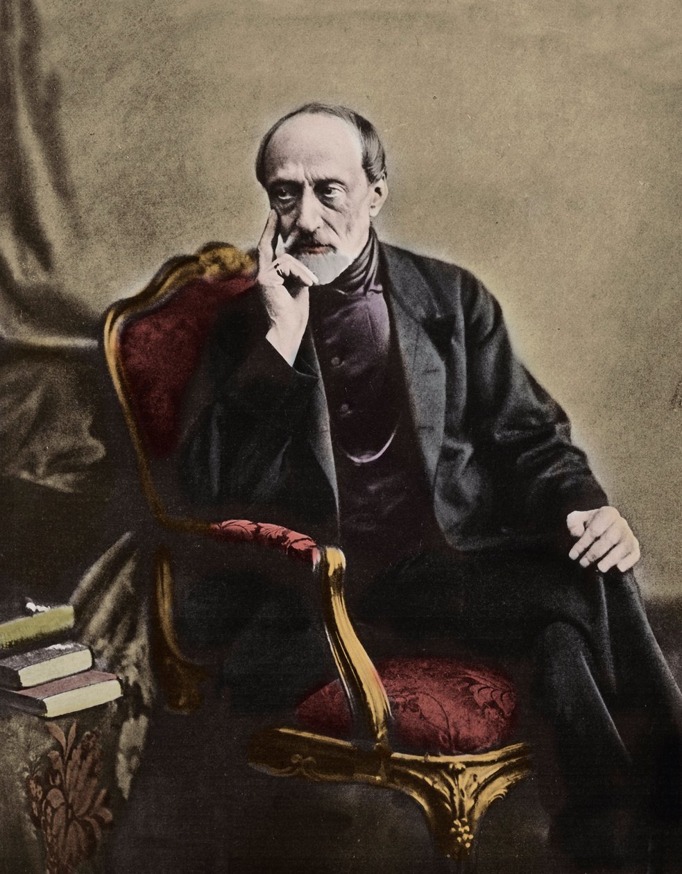 Giuseppe Mazzini (1805-1872), patriota e político italiano - 1864 - Retrato do político republicano italiano Giuseppe Mazzini (1805-1872) de Unknown photographer