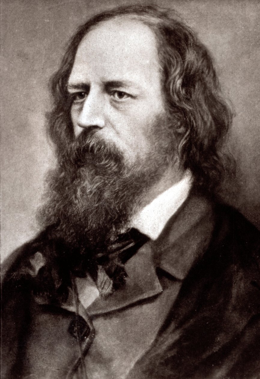 Retrato a meio corpo do famoso poeta inglês Alfred Tennyson de Unknown photographer