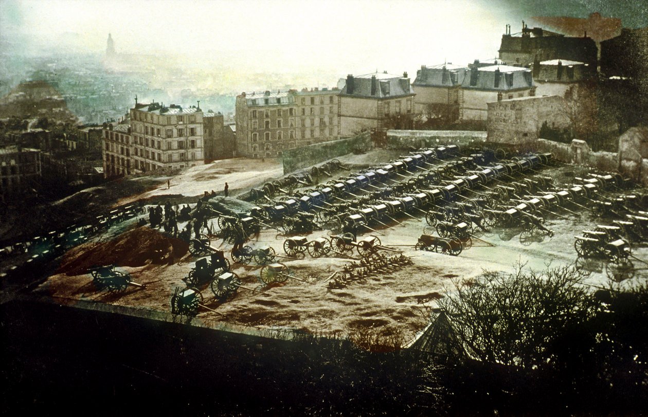 Em Montmartre grandes armas do governo que representam uma ameaça para Paris 18 de Março de Unknown photographer