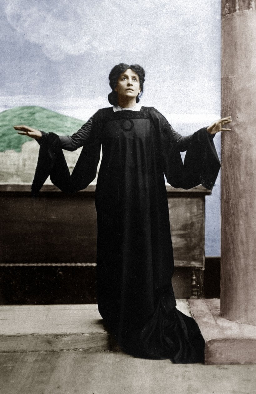 Cantora de ópera italiana Eleonora Duse (1858-1924) c. a década de 1890 de Unknown photographer