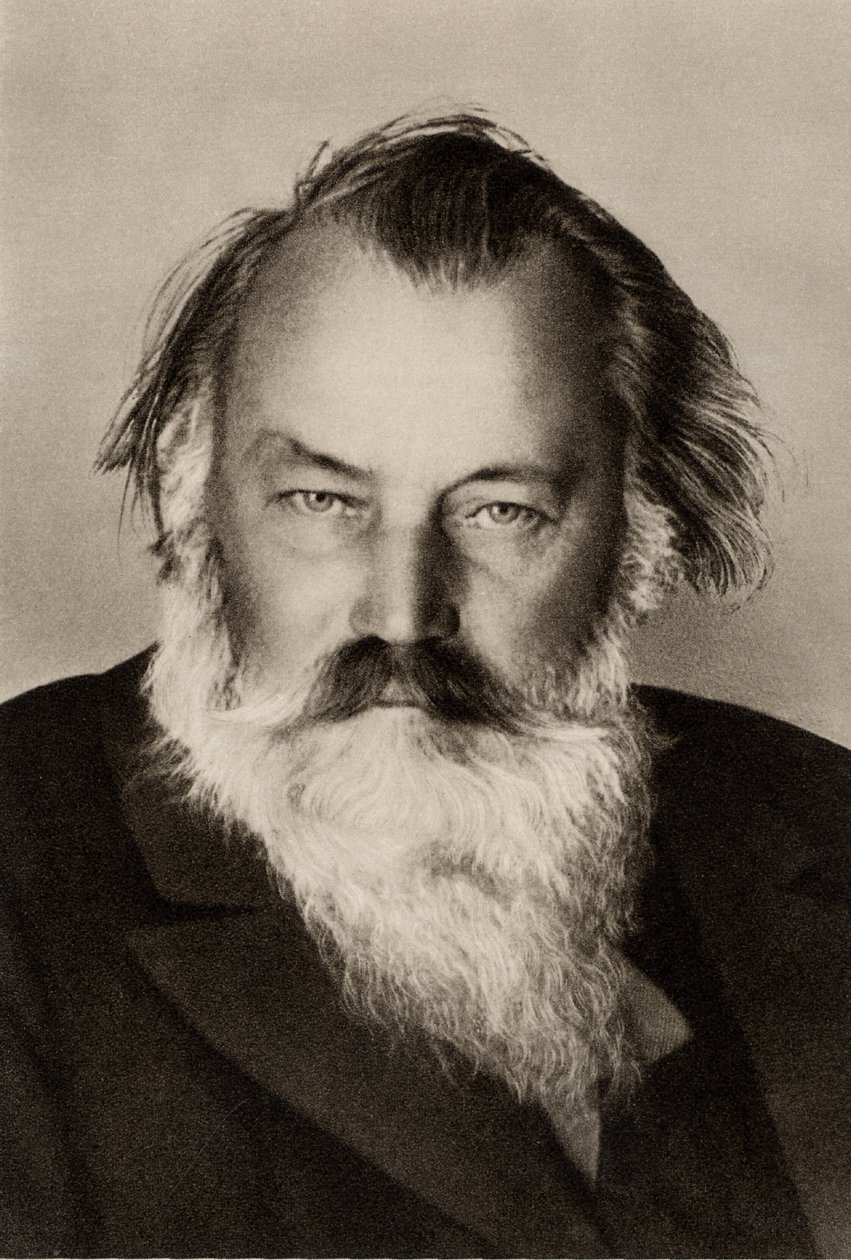 Johannes Brahms (1833-1897) Compositor alemão (gravura) de Unknown photographer