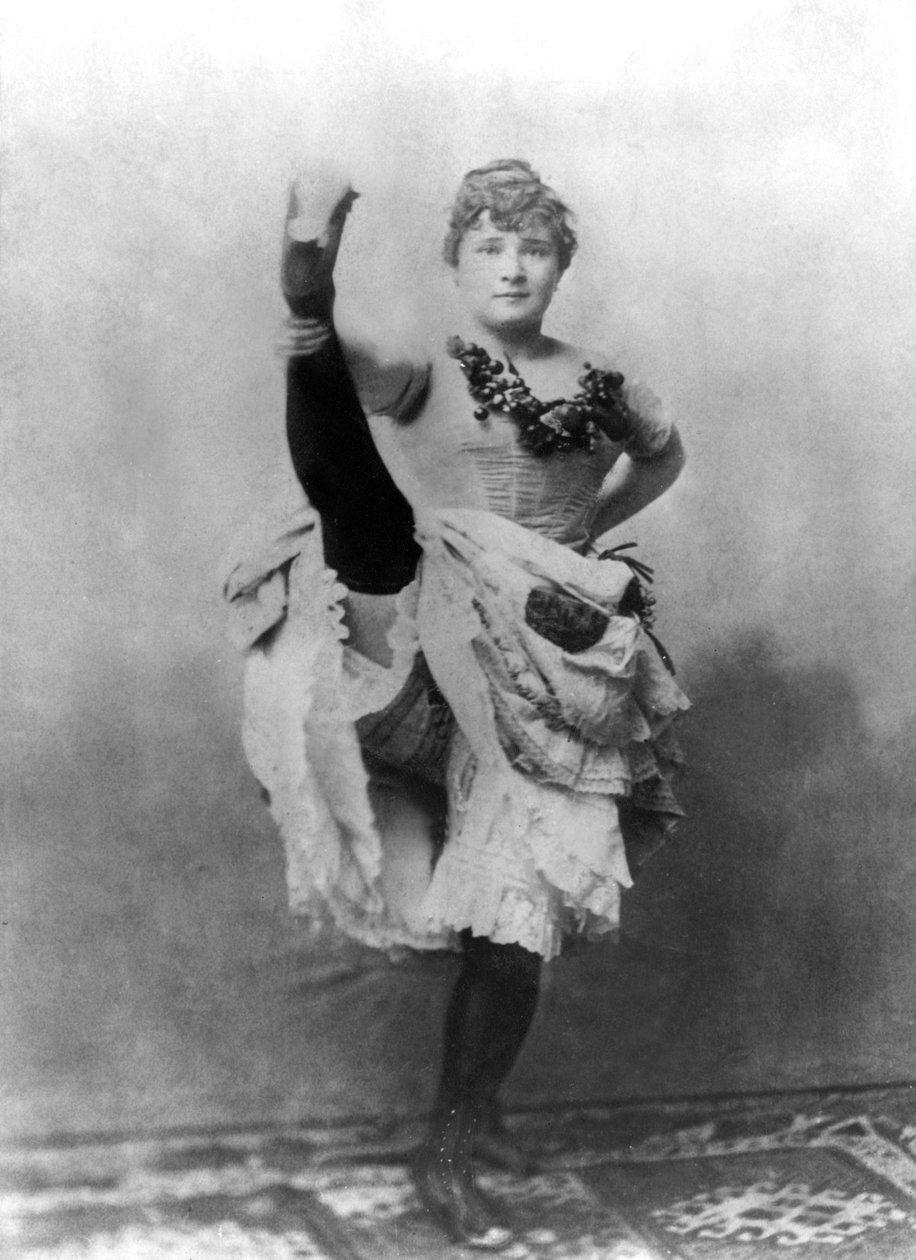 Louise Weber (1870-1929) também conhecida por La Goulue, bailarina francesa do Cancan francês em Folies Bergeres em Paris e modelo de ToulouseLautrec de Unknown photographer