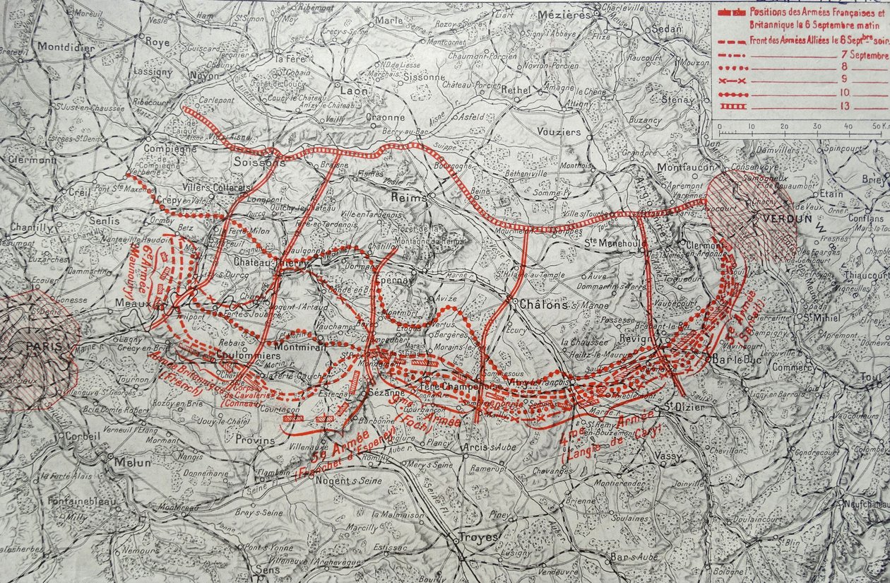 Mapa do avanço alemão em França de Unknown photographer