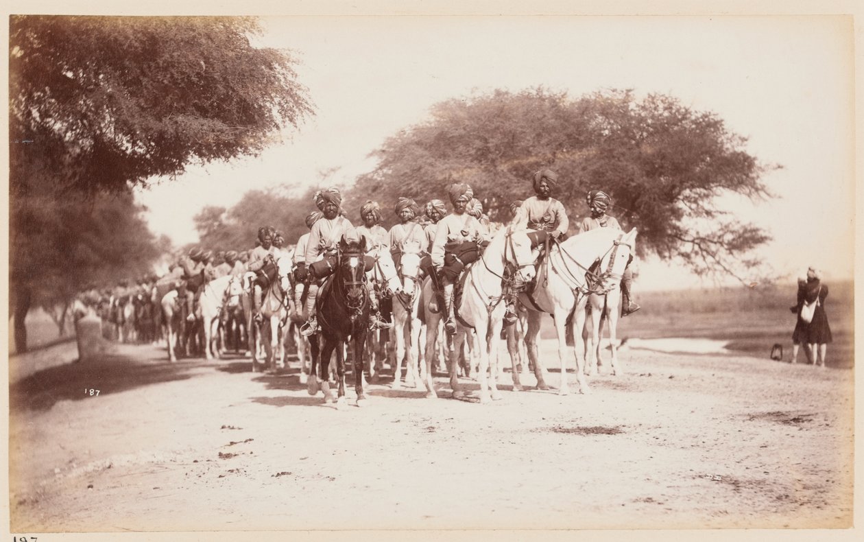 Contingente de Cavalaria Nativa Nabha no Campo de Exercício de Delhi de Unknown photographer