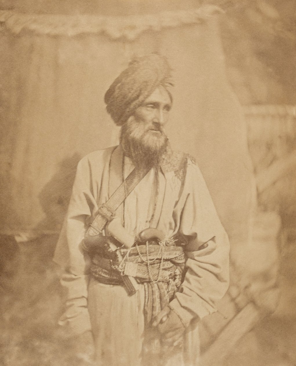 Oficial Pathan da Cavalaria Irregular de Punjab, 1860 por volta de de Unknown photographer