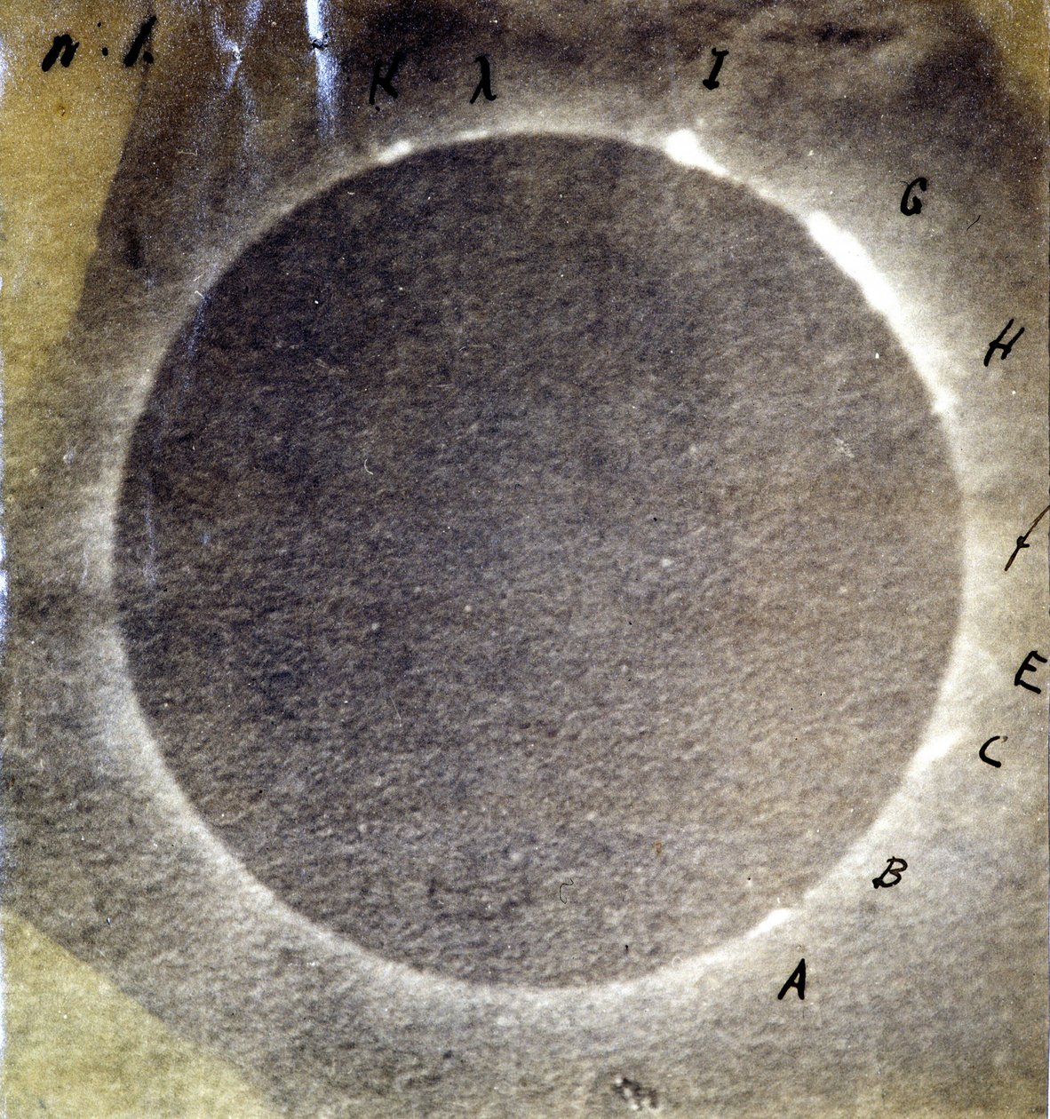 Fotografia do eclipse total do Sol de 18 de Julho de 1860 e estudo das protuberâncias luminosas resultantes de Unknown photographer