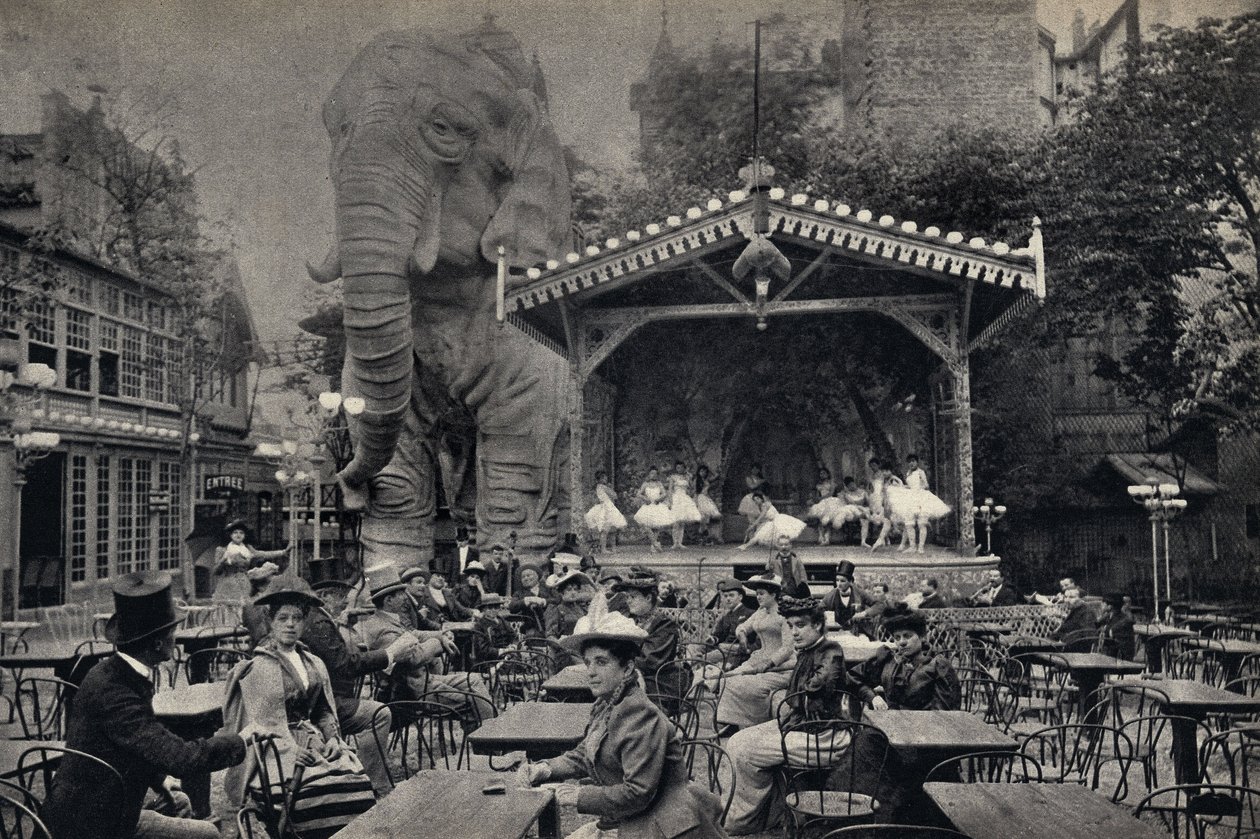Cena popular da vida no Moulin Rouge, em Paris. Fotografia, final do século XIX, Paris. Coll. Selva. de Unknown photographer