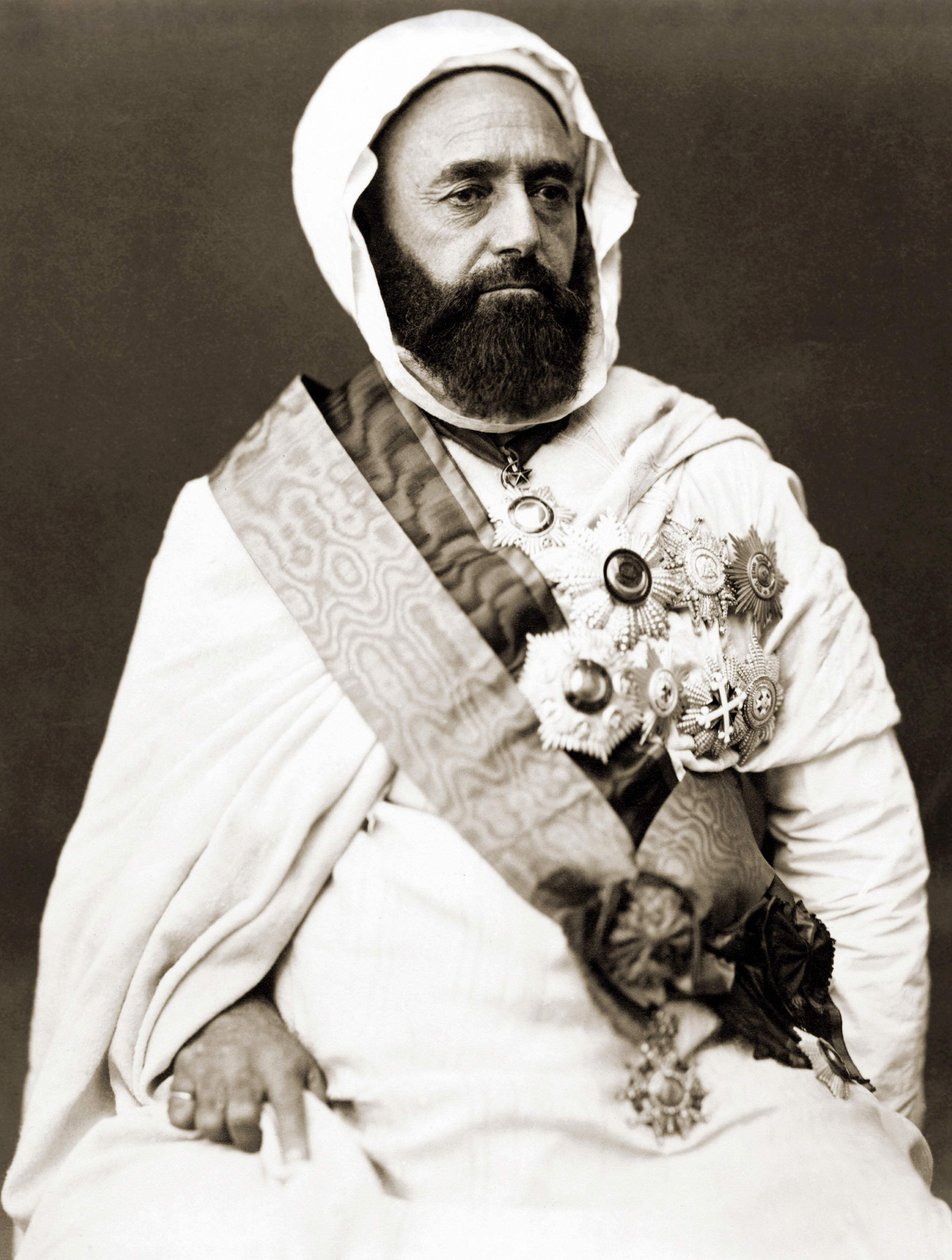 Retrato de Abd el Kader (Abd El-Kader) por volta de 1875. de Unknown photographer