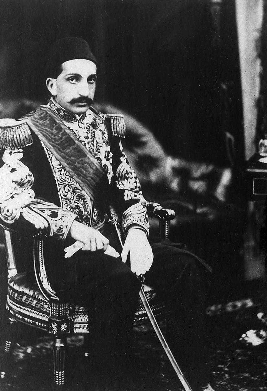 Retrato de Abdulhamid II (Abd ul Hamid, Abd-ul-Hamid, Abdulhemit, Abdul Hamid, Abd al-Hamid, Abd al-Hamid, Abd al-Hamid) (1842-1918), Sultão do Império Otomano. de Unknown photographer