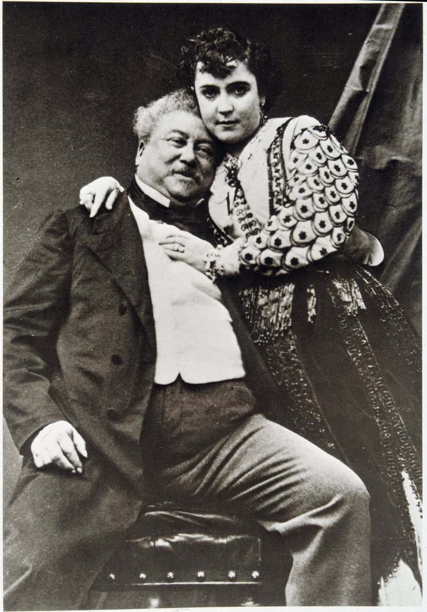 Retrato de Alexandre Dumas Père (1802 - 1870) e de sua amante de Unknown photographer
