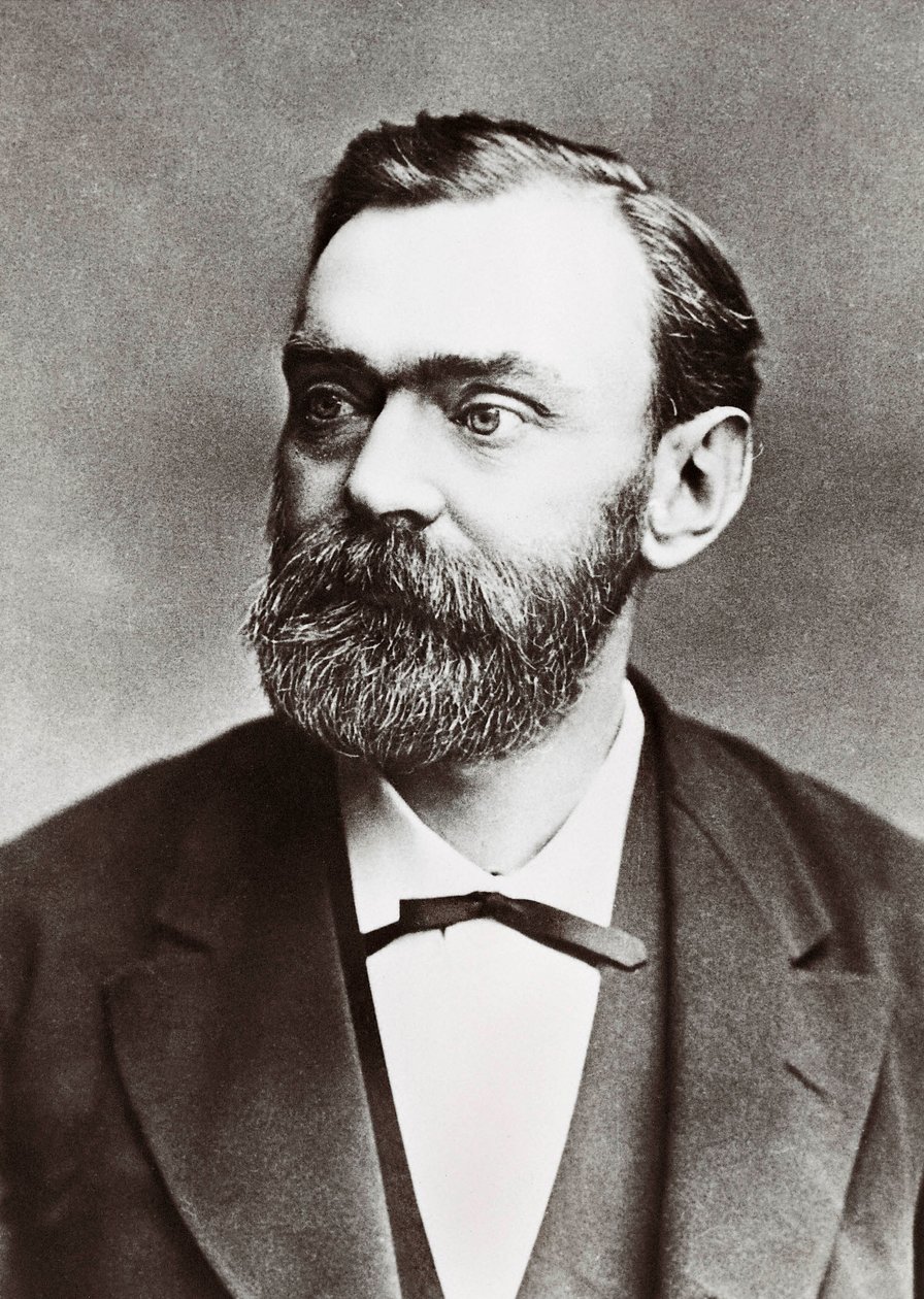 Retrato de Alfred Berhard Nobel (1833-1896), químico sueco. Fotografia de Unknown photographer