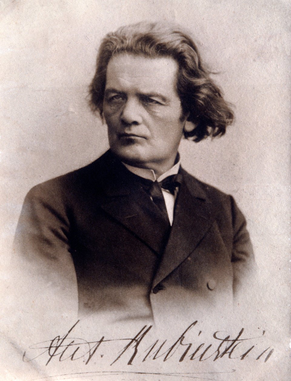 Retrato de Anton Rubinstein (foto a p/b) de Unknown photographer