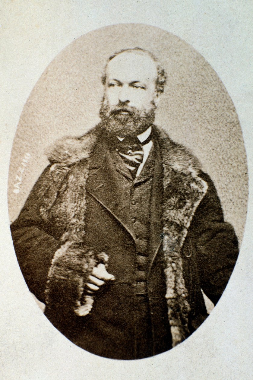 Retrato de Antonio Bazzini, compositor e violinista italiano (foto a p/b) de Unknown photographer