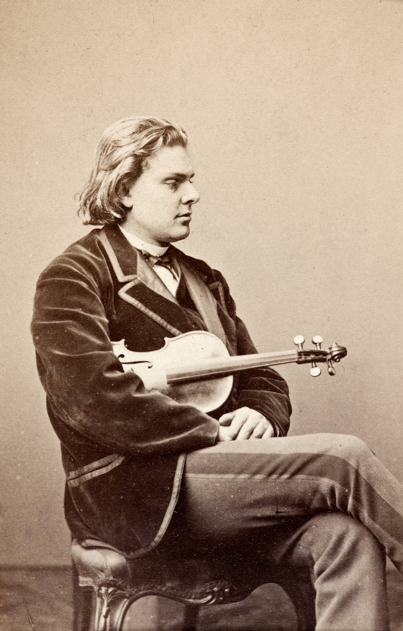 Retrato de August Wilhelmj, c.1860 (fotografia a preto e branco) de Unknown photographer