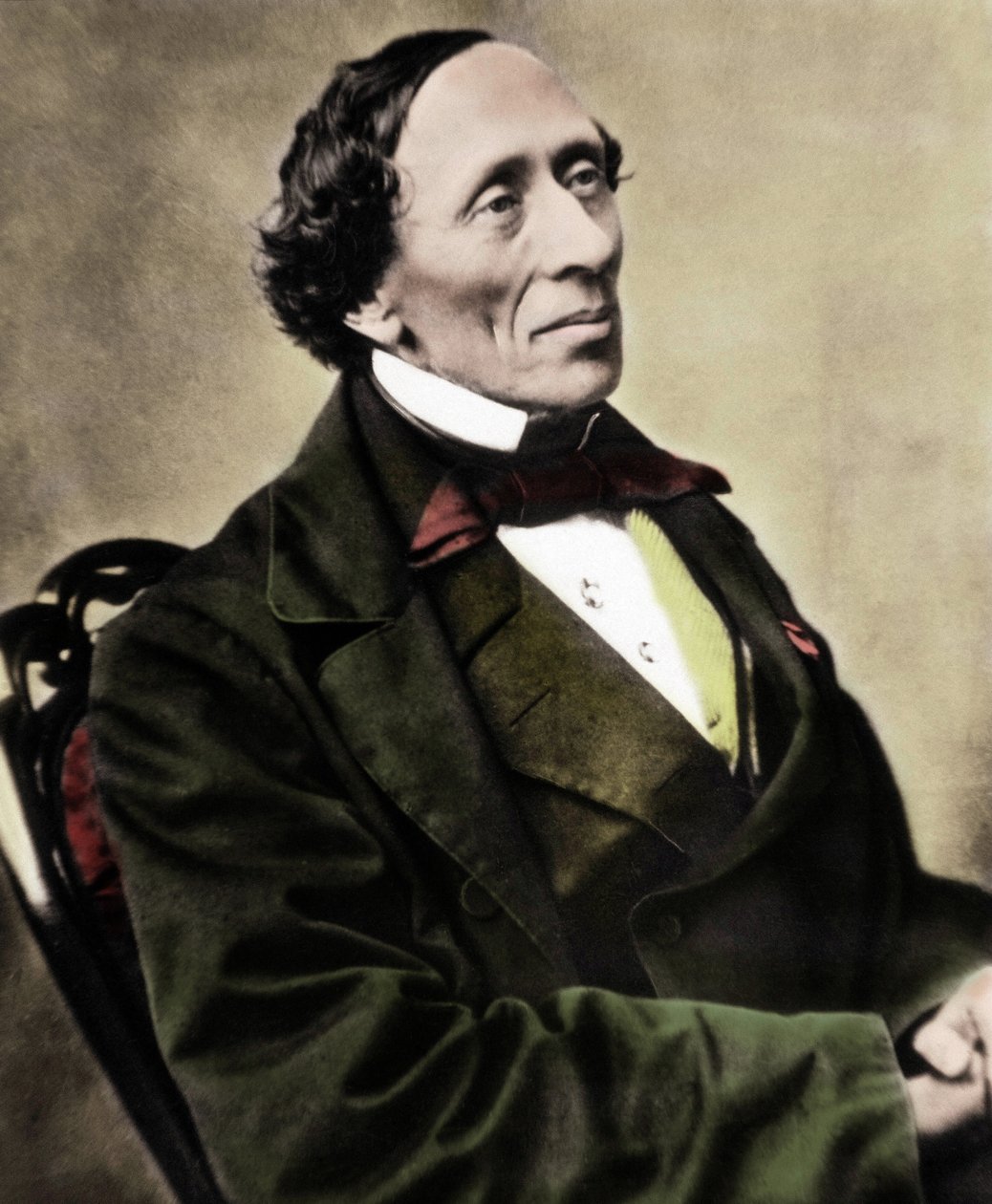 Retrato do escritor e poeta dinamarquês Hans Christian Andersen (1805-1875). Fotografia da década de 1860. de Unknown photographer