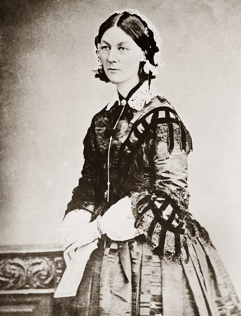 Retrato de Florence Nightingale - Retrato da Filantropa Britânica Florence Nightingale (1820-1910) de Unknown photographer