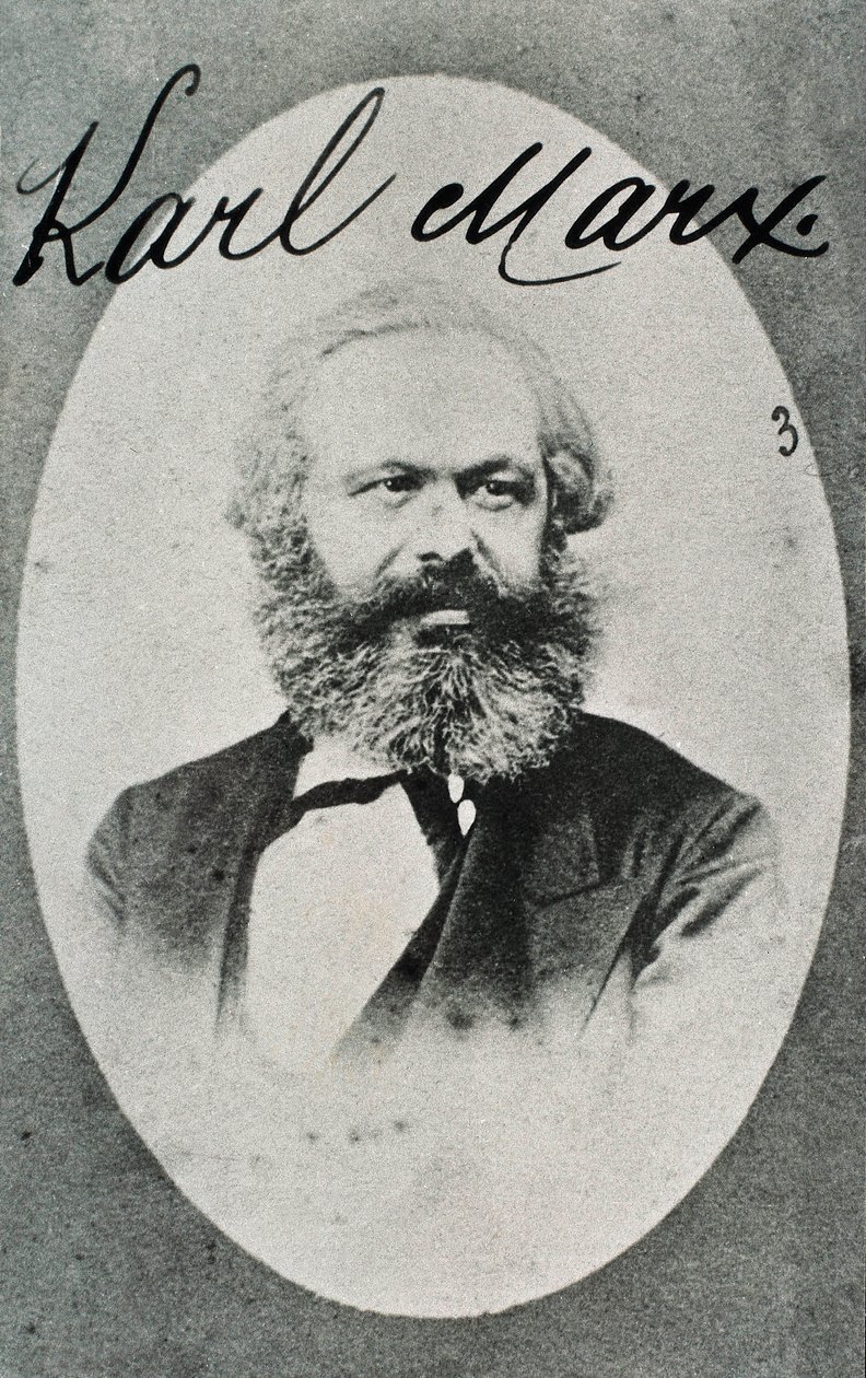 Retrato do filósofo e economista alemão Karl Marx (1818-1883). Fotografia. Montreuil. Museu de História Viva. de Unknown photographer