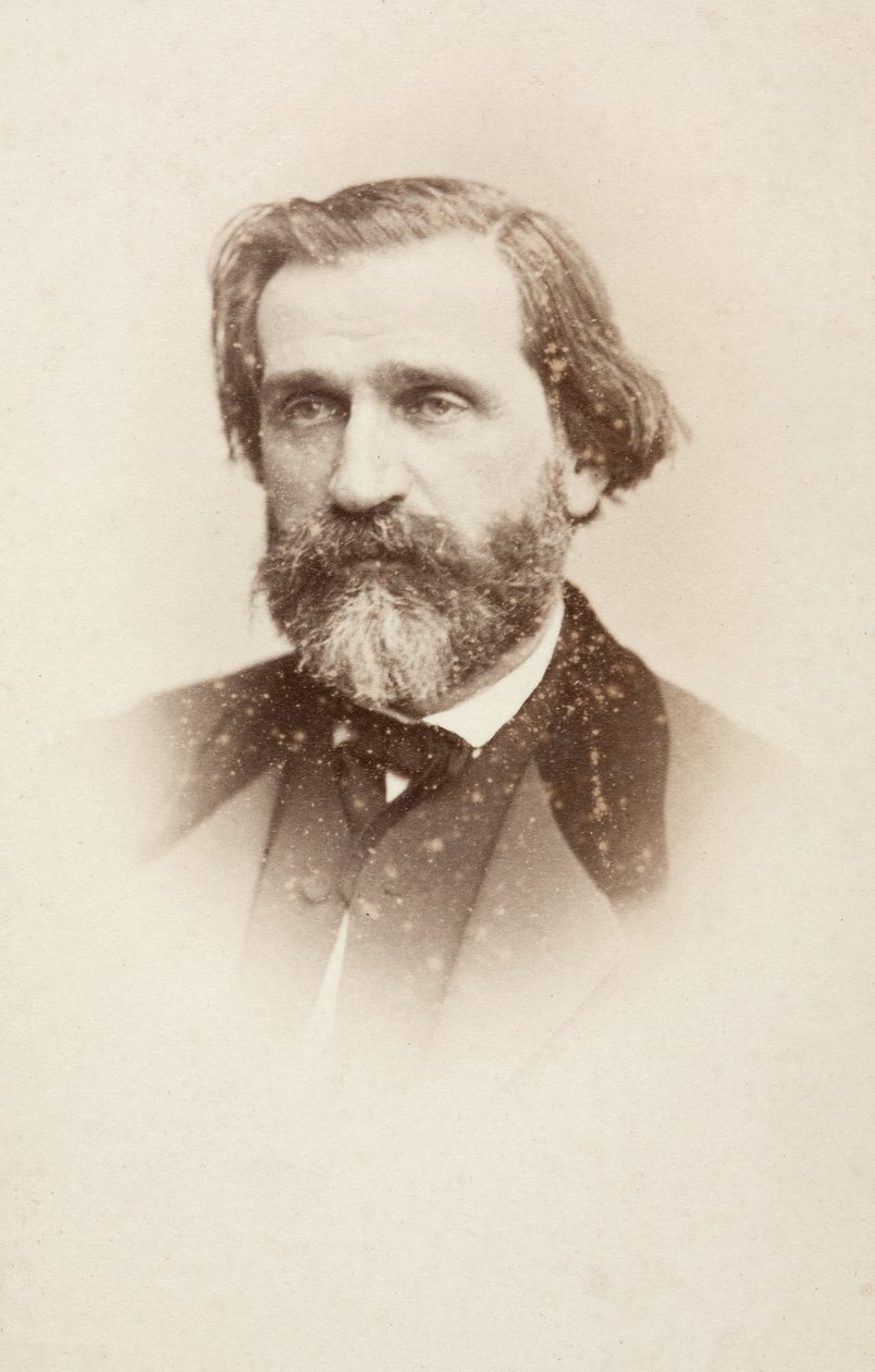 Retrato de Giuseppe Verdi, c.1860 (fotografia a preto e branco) de Unknown photographer
