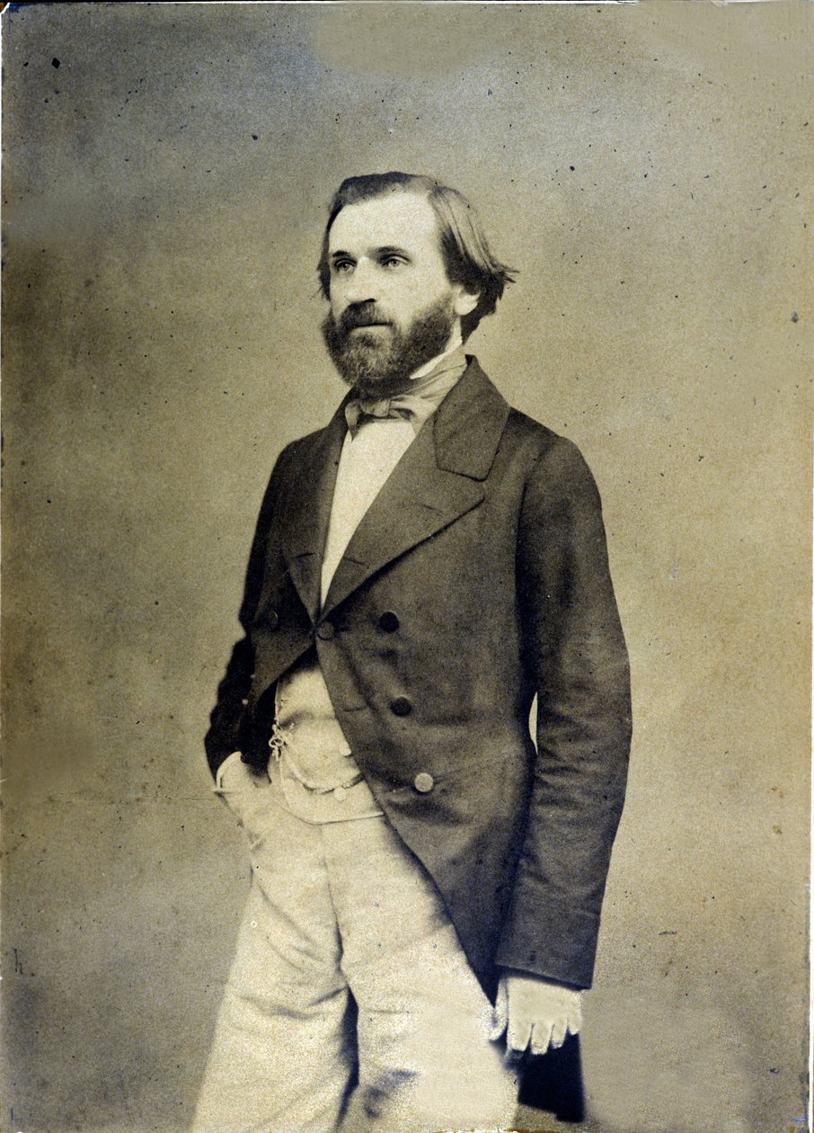 Retrato de Giuseppe Verdi por volta de 1845 Museo della Scala de Milão de Unknown photographer