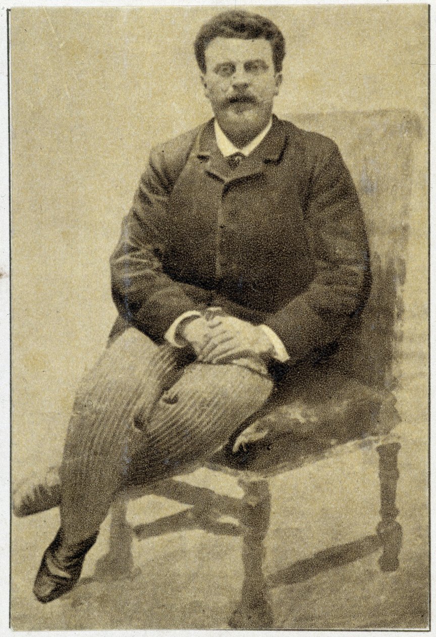 Retrato de Guy de Maupassant (1850 - 1893) em 1890. de Unknown photographer