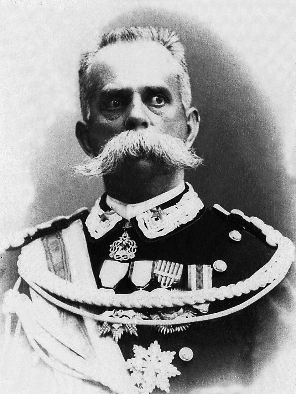 Retrato de Humbert I (1844-1900), rei da Itália de 1878 a 1900, foi assassinado pelo anarquista Bresci. de Unknown photographer