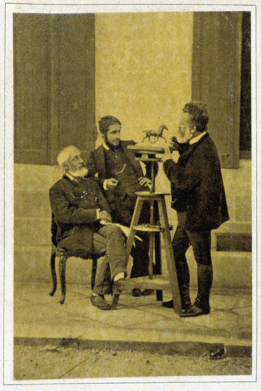 Retrato de Jean Louis Meissonnier em 1880, pintor e cartoonista francês (1815 - 1891) de Unknown photographer