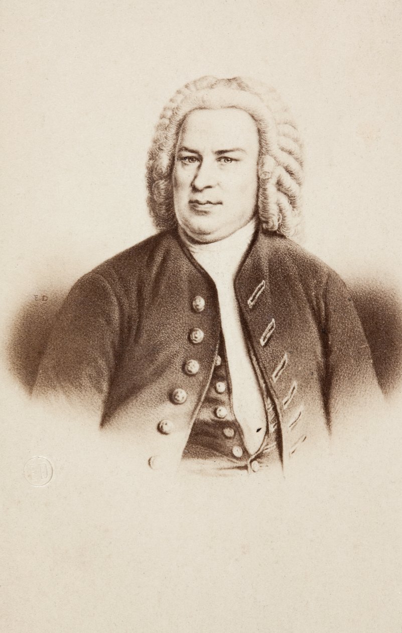 Retrato de Johann Sebastian Bach, a partir de uma imagem anterior de Unknown photographer