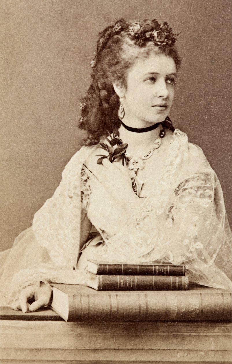 Retrato de Pauline Lucca, c.1860 (fotografia a preto e branco) de Unknown photographer