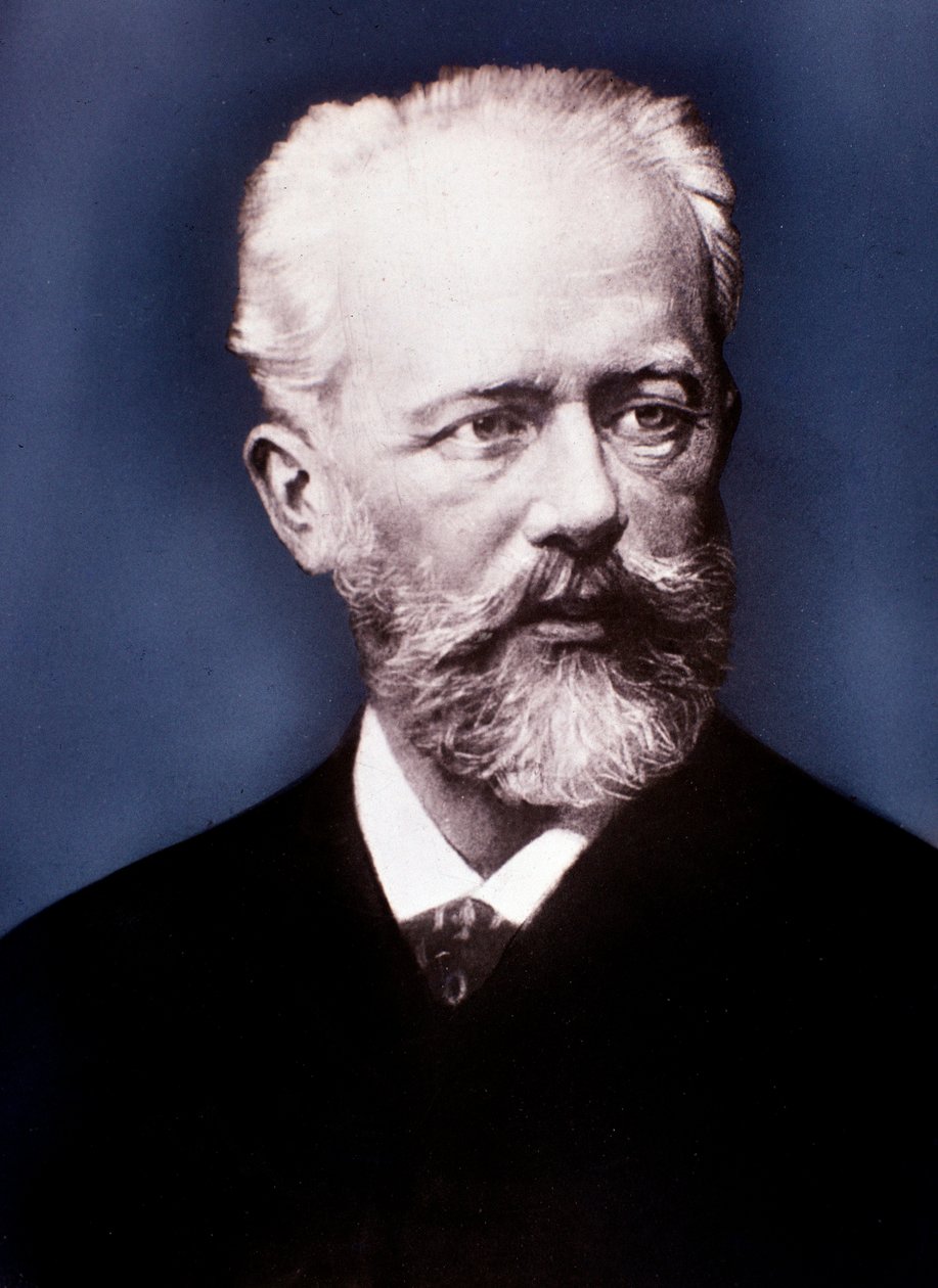 Retrato de Piotr Ilyich Tchaikovsky (foto a p/b) de Unknown photographer
