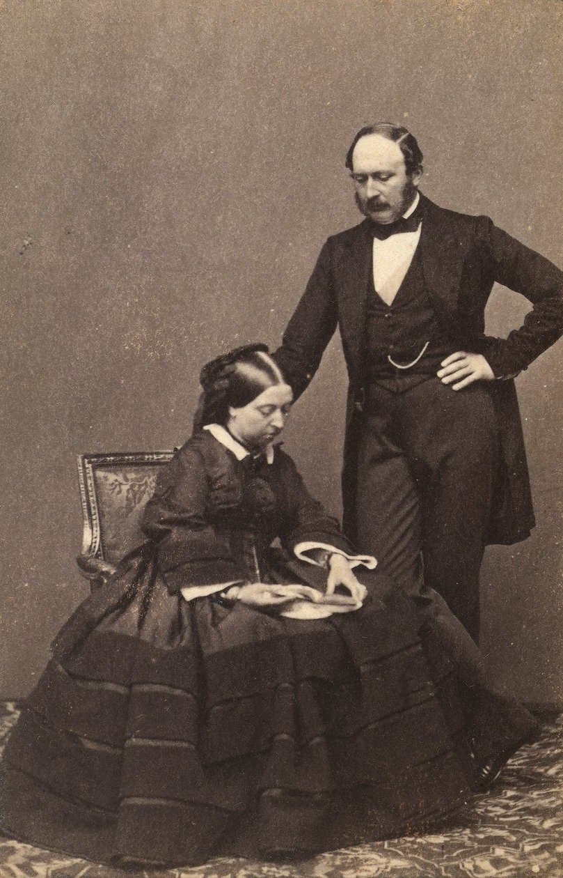 Retrato da Rainha Vitória de Inglaterra e do príncipe consorte Alberto de Saxónia-Coburgo-Gotha de Unknown photographer