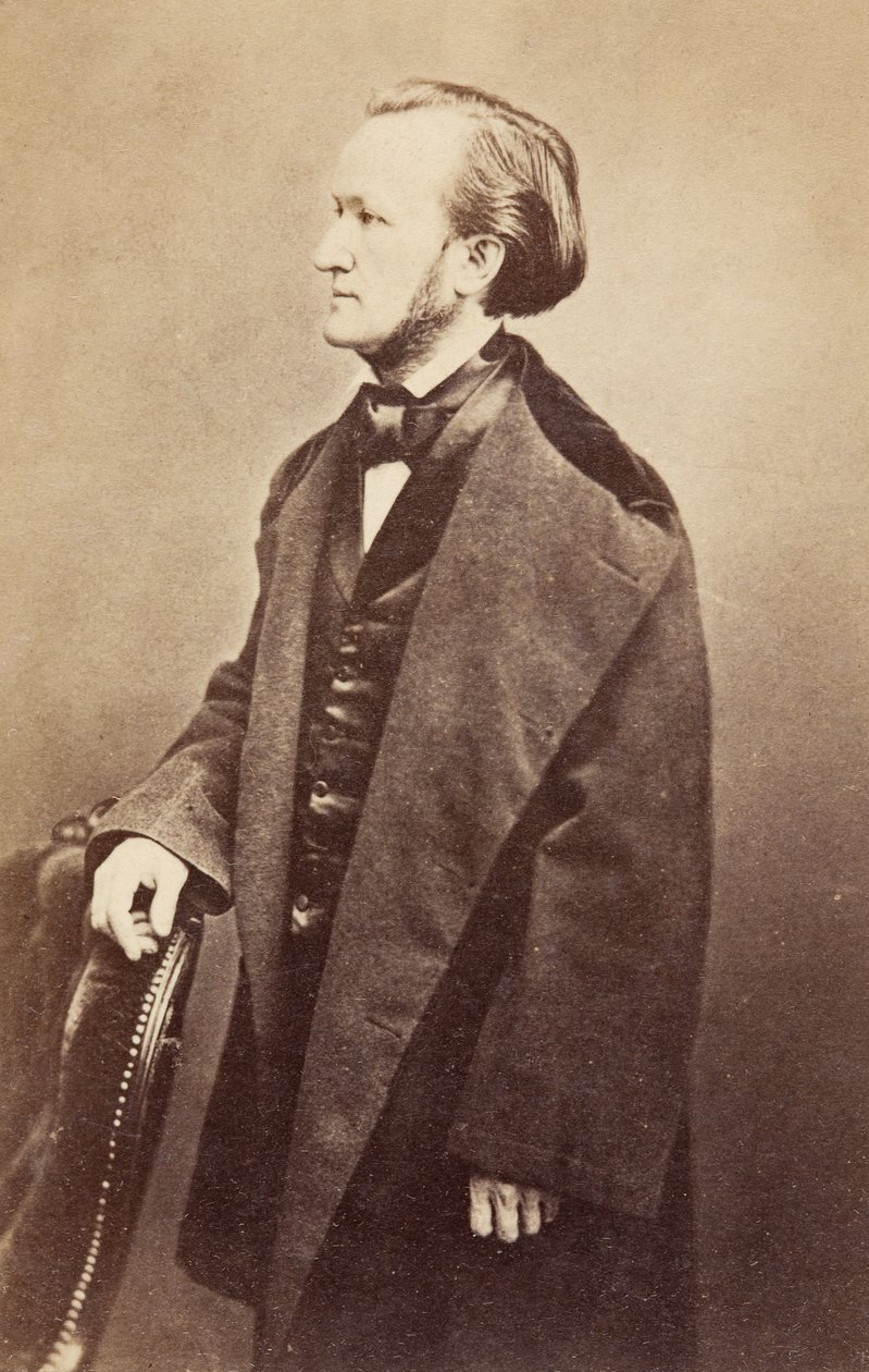 Retrato de Richard Wagner, c.1860s (fotografia a preto e branco) de Unknown photographer