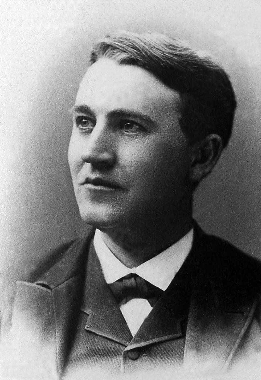 Retrato de Thomas Alva Edison (1847-1931), empresário e inventor americano. de Unknown photographer